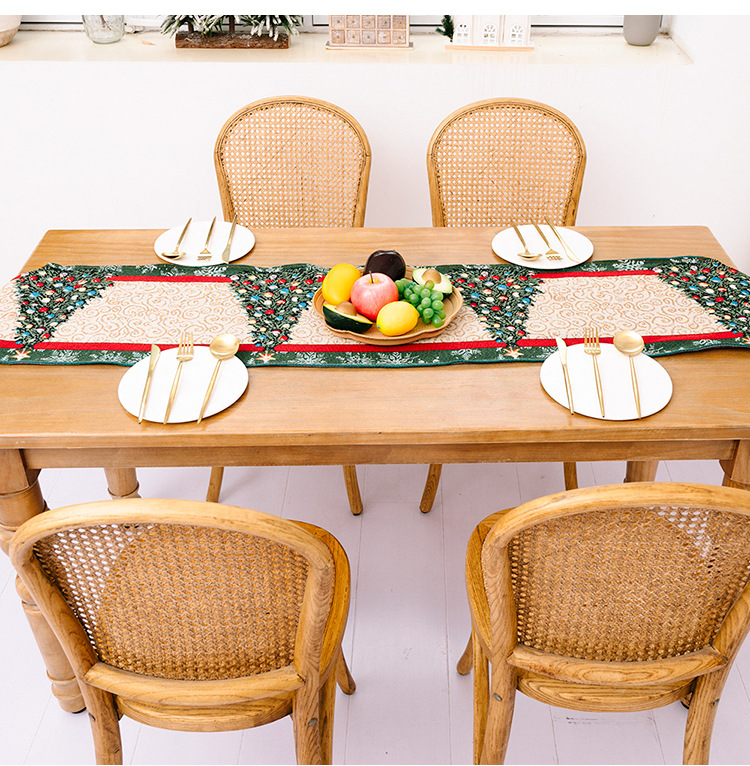 Cross-Border New Christmas Decoration New Christmas Polyester Cotton Table Runner Creative Christmas Tablecloth Dining-Table Decoration Home Dress up Cross-Border New Christmas Decoration New Christmas Polyester Cotton Table Runner Creative Christmas Tablecloth Dining-Table Decoration Home Dress up