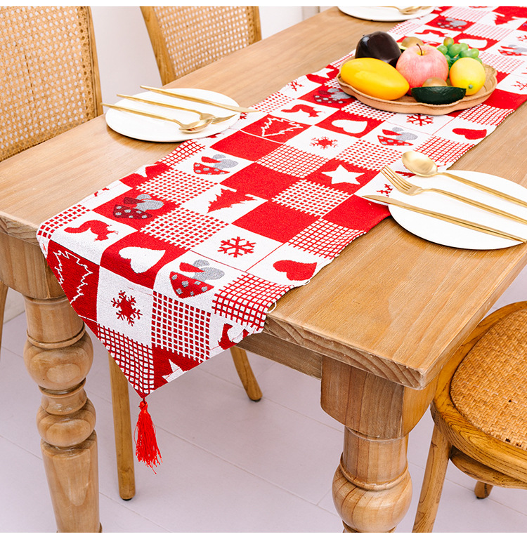 Cross-Border New Christmas Decoration New Christmas Polyester Cotton Table Runner Creative Christmas Tablecloth Dining-Table Decoration Home Dress up Cross-Border New Christmas Decoration New Christmas Polyester Cotton Table Runner Creative Christmas Tablecloth Dining-Table Decoration Home Dress up