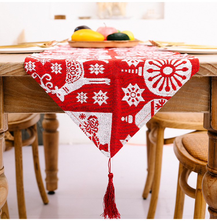 Cross-Border New Christmas Decoration New Christmas Polyester Cotton Table Runner Creative Christmas Tablecloth Dining-Table Decoration Home Dress up Cross-Border New Christmas Decoration New Christmas Polyester Cotton Table Runner Creative Christmas Tablecloth Dining-Table Decoration Home Dress up
