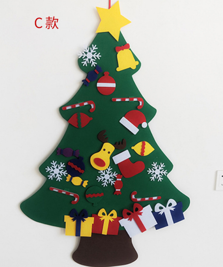 Special Felt Christmas Tree Children's Handmade Puzzle DIY Felt Cloth Christmas Tree Christmas Decoration Pendant