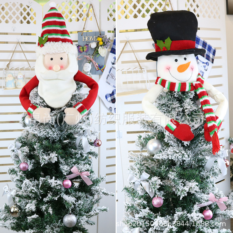 2021 Christmas Tree Top Star Elderly Snowman Decorations Christmas Supplies Felt Christmas Tree Hat Hanging Decorations