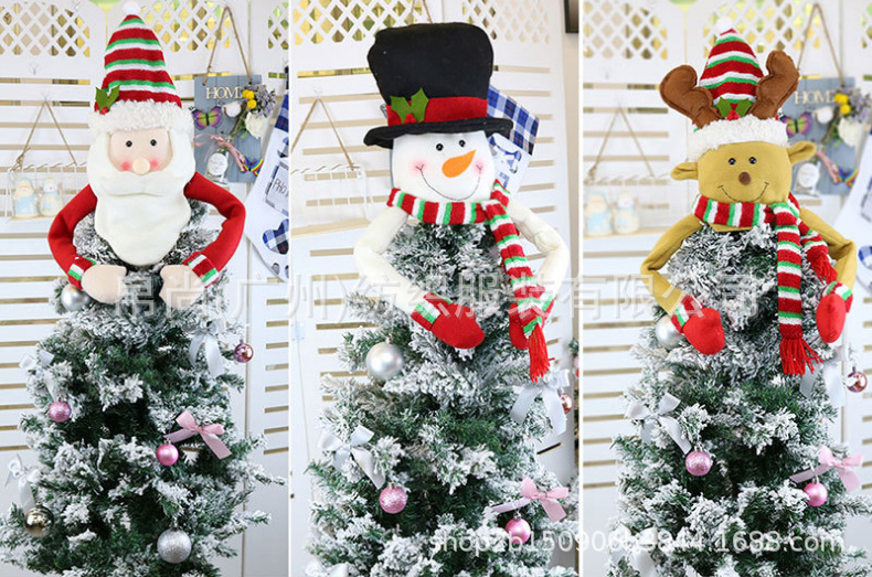 2021 Christmas Tree Top Star Elderly Snowman Decorations Christmas Supplies Felt Christmas Tree Hat Hanging Decorations