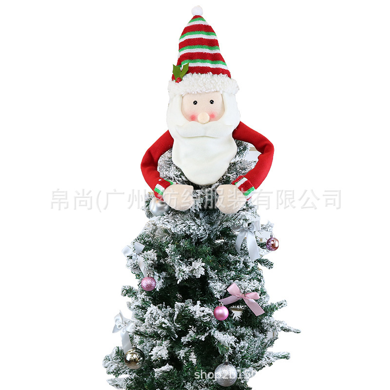 2021 Christmas Tree Top Star Elderly Snowman Decorations Christmas Supplies Felt Christmas Tree Hat Hanging Decorations