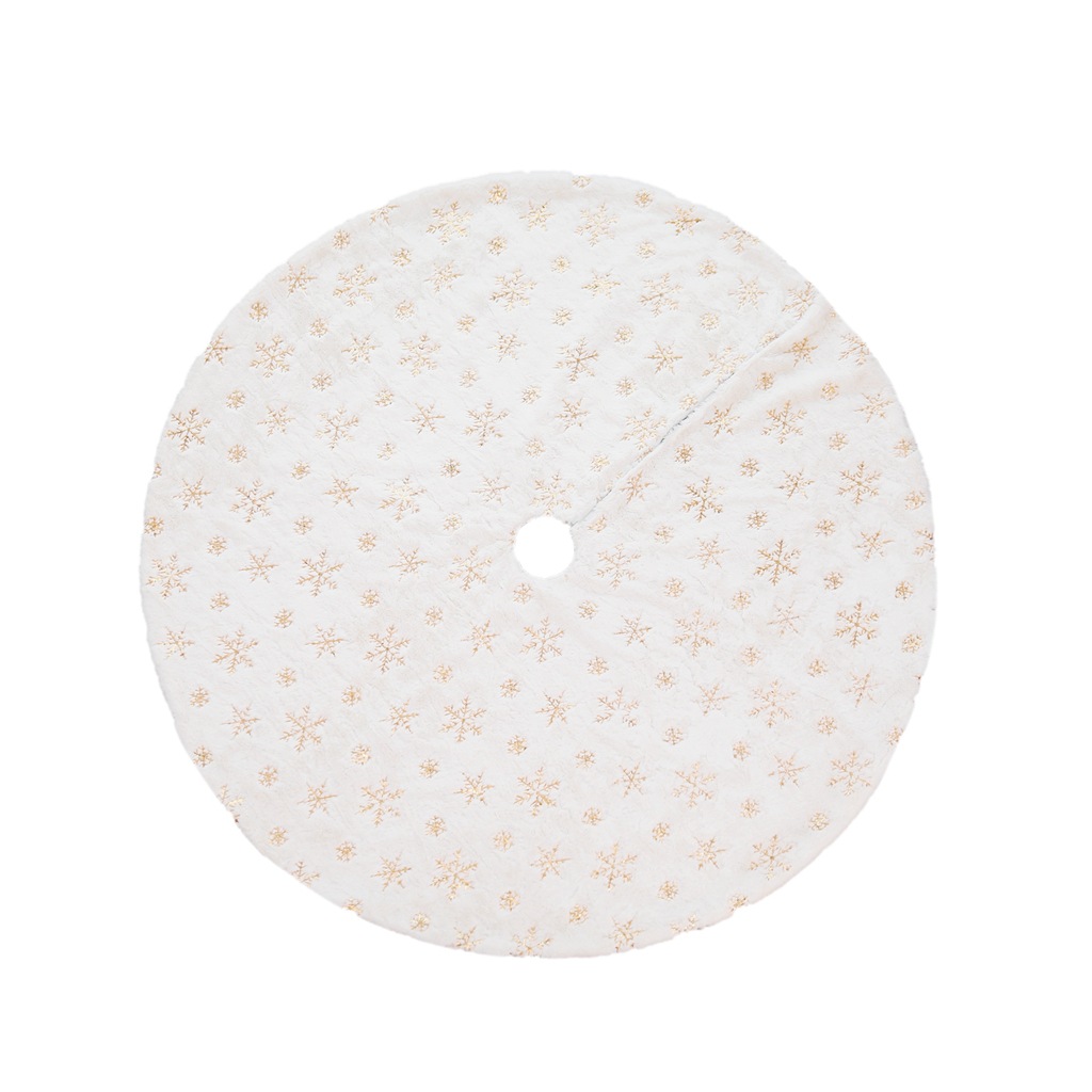 Cross-Border White Tree Skirt 90 122cm Plush Sequin Embroider Christmas Tree Group Christmas Tree Decorations