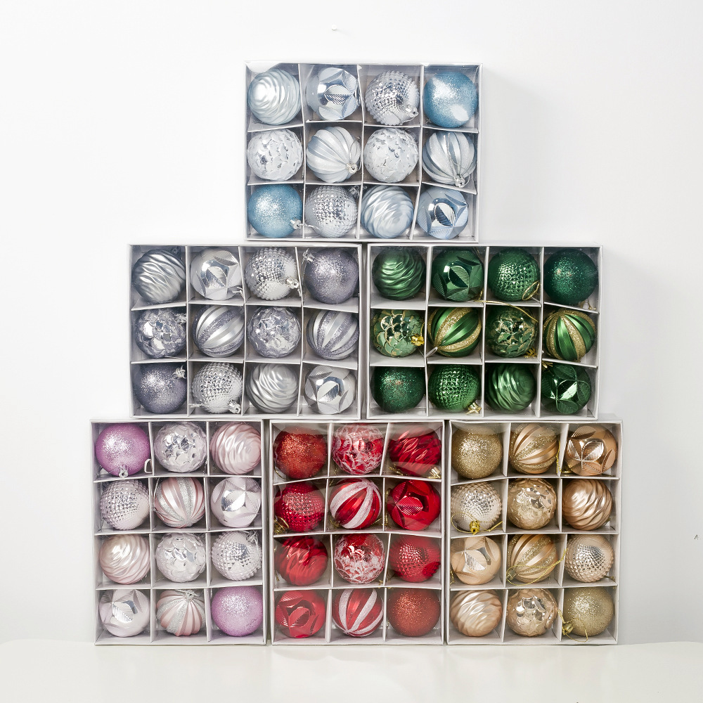 Christmas Tree Popular Pendant Christmas Supplies Gift Decoration Color Ball 6cm12 Boxed PVC Christmas Display Ball