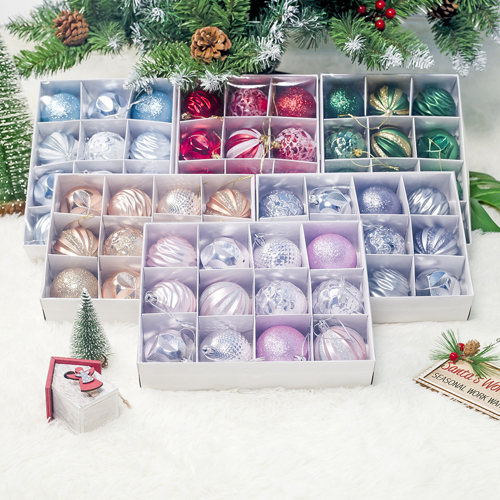 Christmas Tree Popular Pendant Christmas Supplies Gift Decoration Color Ball 6cm12 Boxed PVC Christmas Display Ball