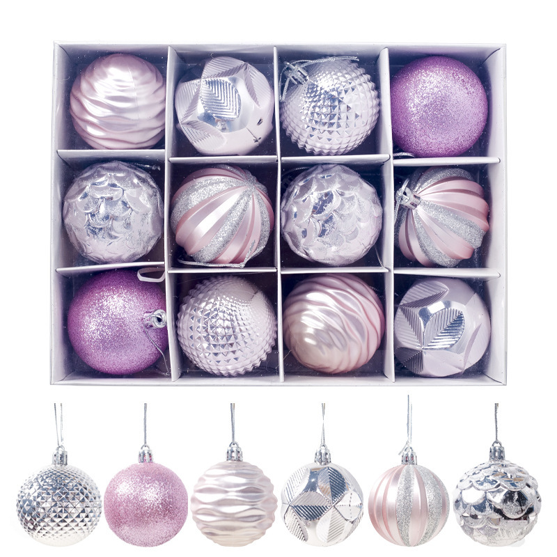 Christmas Tree Popular Pendant Christmas Supplies Gift Decoration Color Ball 6cm12 Boxed PVC Christmas Display Ball