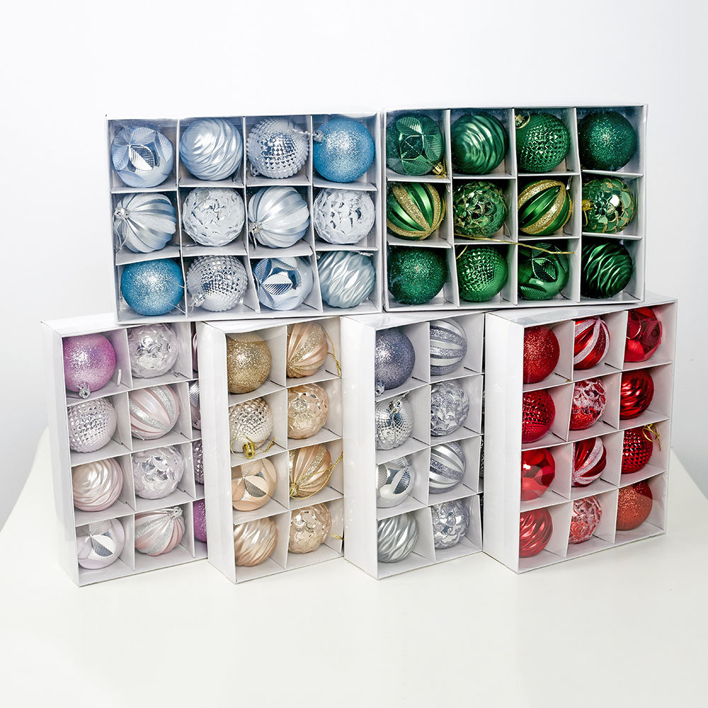 Christmas Tree Popular Pendant Christmas Supplies Gift Decoration Color Ball 6cm12 Boxed PVC Christmas Display Ball