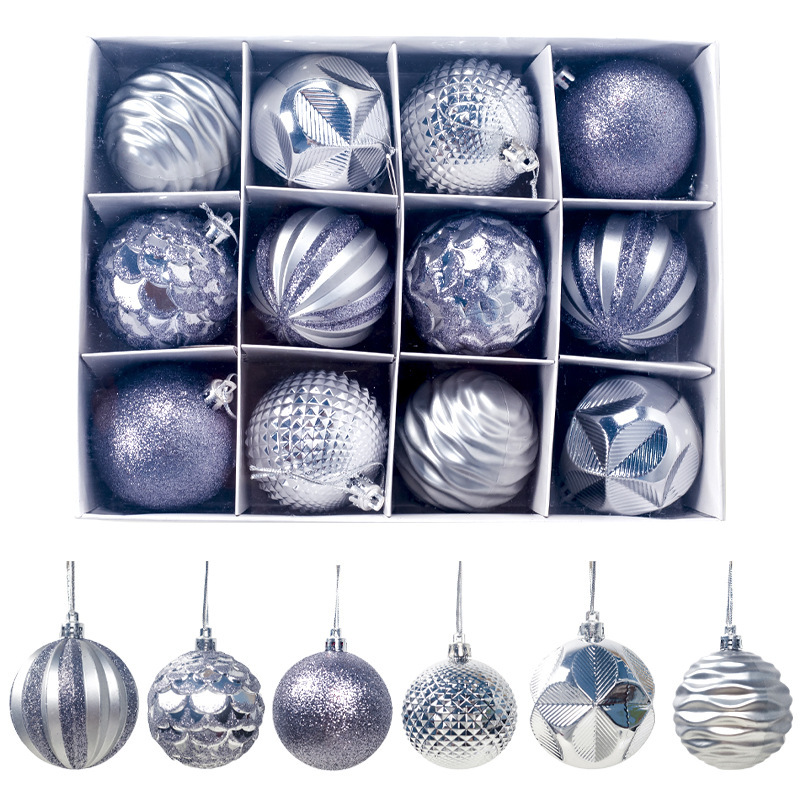 Christmas Tree Popular Pendant Christmas Supplies Gift Decoration Color Ball 6cm12 Boxed PVC Christmas Display Ball