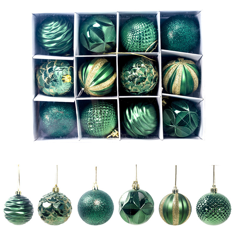 Christmas Tree Popular Pendant Christmas Supplies Gift Decoration Color Ball 6cm12 Boxed PVC Christmas Display Ball