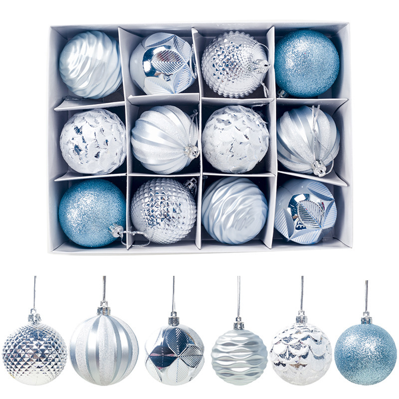 Christmas Tree Popular Pendant Christmas Supplies Gift Decoration Color Ball 6cm12 Boxed PVC Christmas Display Ball
