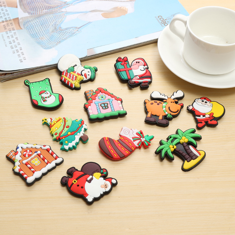 Factory Direct Sales Environmental Magnet Creative Resin Refrigerator Magnet Christmas Tree Deer Magnetic Sticker Customizable Logo