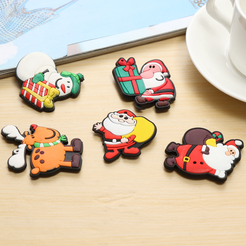Factory Direct Sales Environmental Magnet Creative Resin Refrigerator Magnet Christmas Tree Deer Magnetic Sticker Customizable Logo