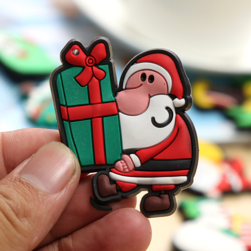 Factory Direct Sales Environmental Magnet Creative Resin Refrigerator Magnet Christmas Tree Deer Magnetic Sticker Customizable Logo