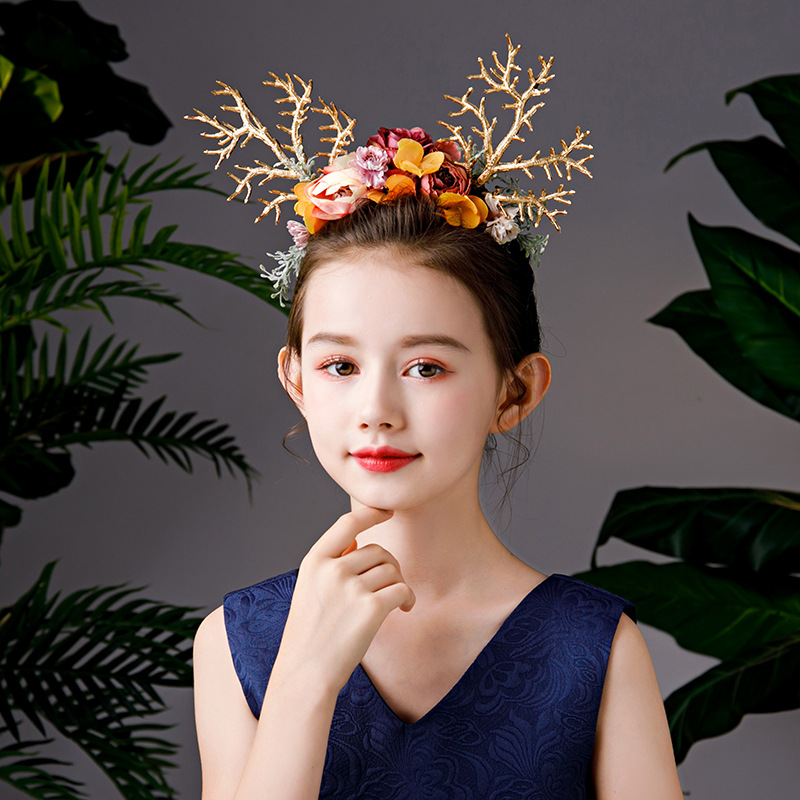 Children&#039;s Halloween Dress up Headwear Easter Antler Hairband Christmas Elk Hair Accessories Adult Catwalk Photography Headband