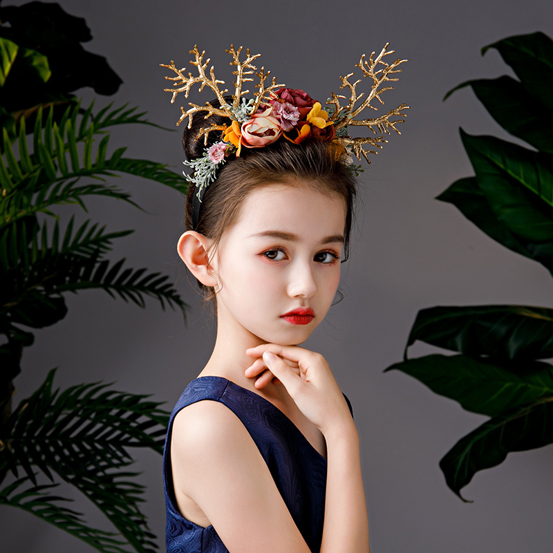Children&#039;s Halloween Dress up Headwear Easter Antler Hairband Christmas Elk Hair Accessories Adult Catwalk Photography Headband