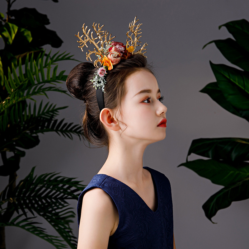 Children&#039;s Halloween Dress up Headwear Easter Antler Hairband Christmas Elk Hair Accessories Adult Catwalk Photography Headband