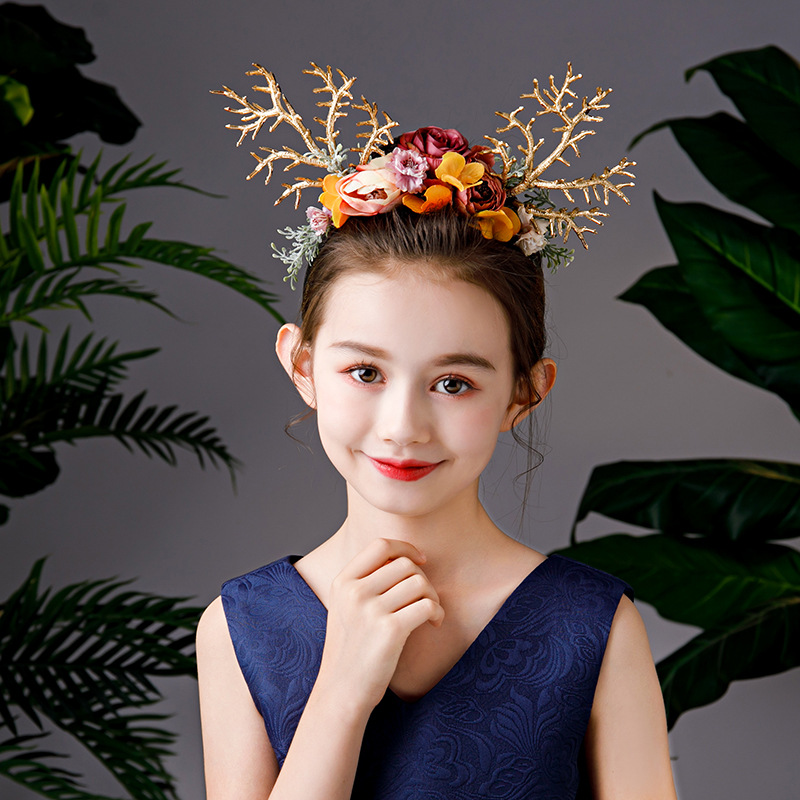 Children's Halloween Dress up Headwear Easter Antler Hairband Christmas Elk Hair Accessories Adult Catwalk Photography Headband