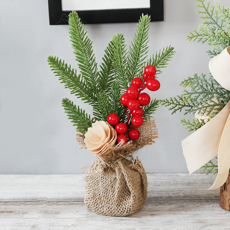 christmas tree 25cm Christmas Decorations Desktop Window Mini Christmas Tree Decoration Potted Festival Scene Decorative