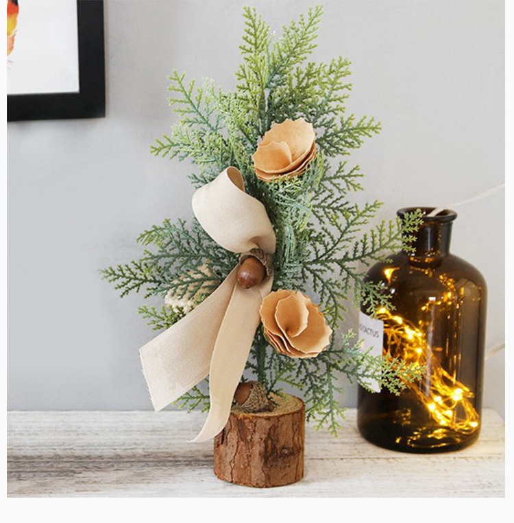 christmas tree 25cm Christmas Decorations Desktop Window Mini Christmas Tree Decoration Potted Festival Scene Decorative