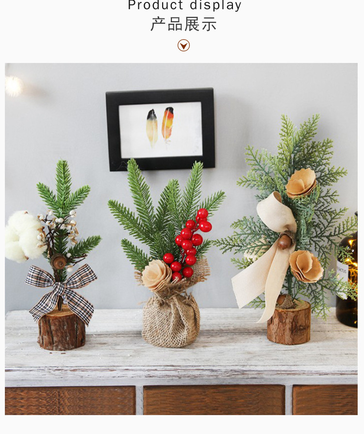 christmas tree 25cm Christmas Decorations Desktop Window Mini Christmas Tree Decoration Potted Festival Scene Decorative
