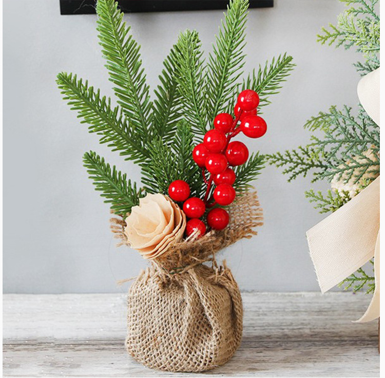 christmas tree 25cm Christmas Decorations Desktop Window Mini Christmas Tree Decoration Potted Festival Scene Decorative