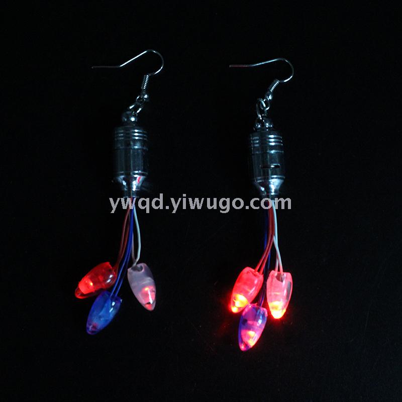 ZD Manufacturer Foreign Trade Popular Style LED Light-Emitting Earrings Knob Earrings Christmas Halloween Products Party Supplies