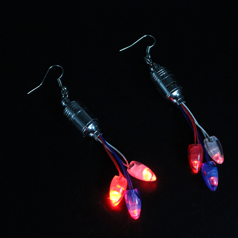 ZD Manufacturer Foreign Trade Popular Style LED Light-Emitting Earrings Knob Earrings Christmas Halloween Products Party Supplies ZD Manufacturer Foreign Trade Popular Style LED Light-Emitting Earrings Knob Earrings Christmas Halloween Products Party Supplies