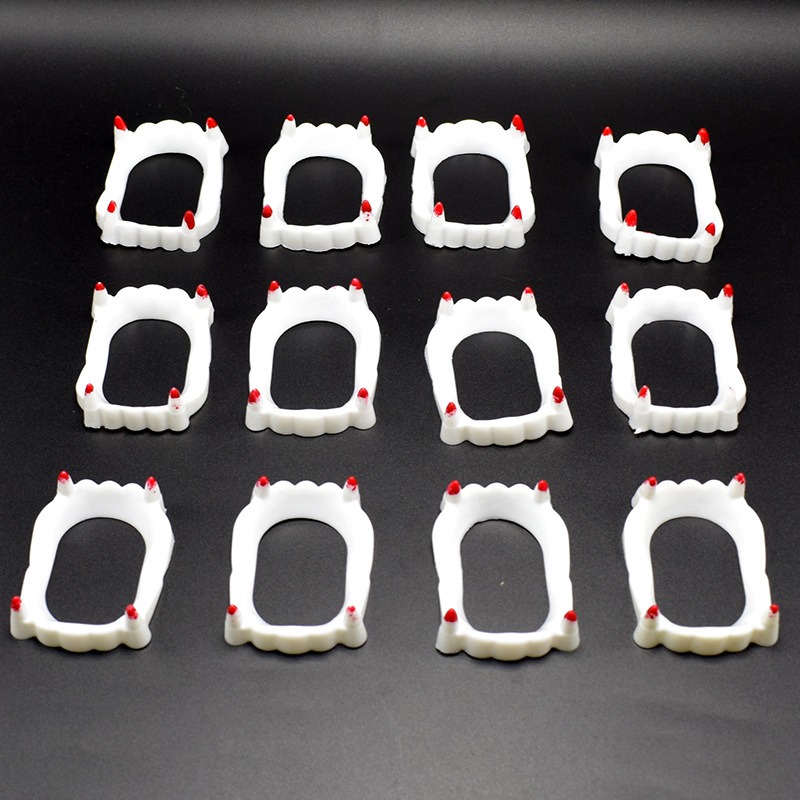 Environmentally Friendly Horror Zombie Vampire White False Teeth Halloween Props Supplies Intimidating Trick Toys Environmentally Friendly Horror Zombie Vampire White False Teeth Halloween Props Supplies Intimidating Trick Toys