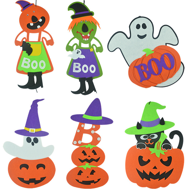 Halloween Decoration Non-Woven Pumpkin Ghost Skull Pendant Ghost Festival Dress up Props Halloween Party Supplies