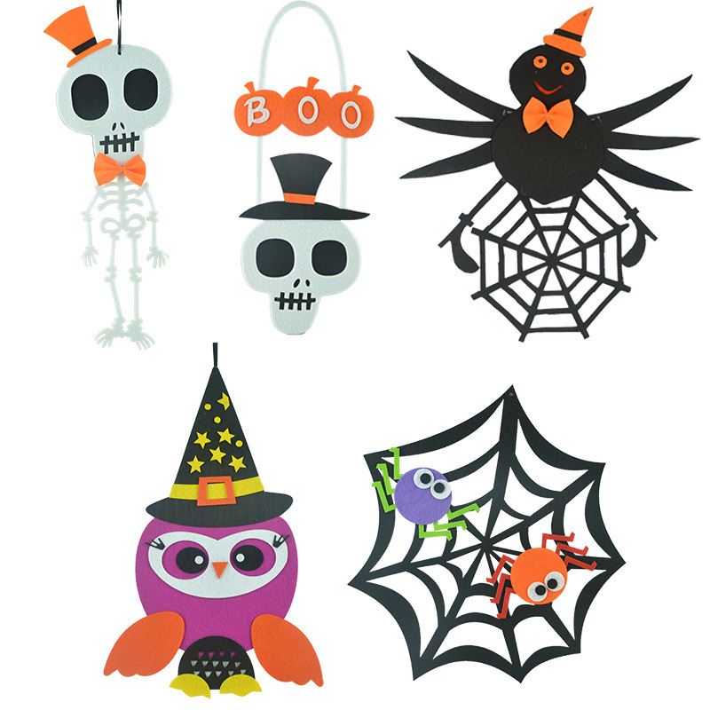 Halloween Decoration Non-Woven Pumpkin Ghost Skull Pendant Ghost Festival Dress up Props Halloween Party Supplies