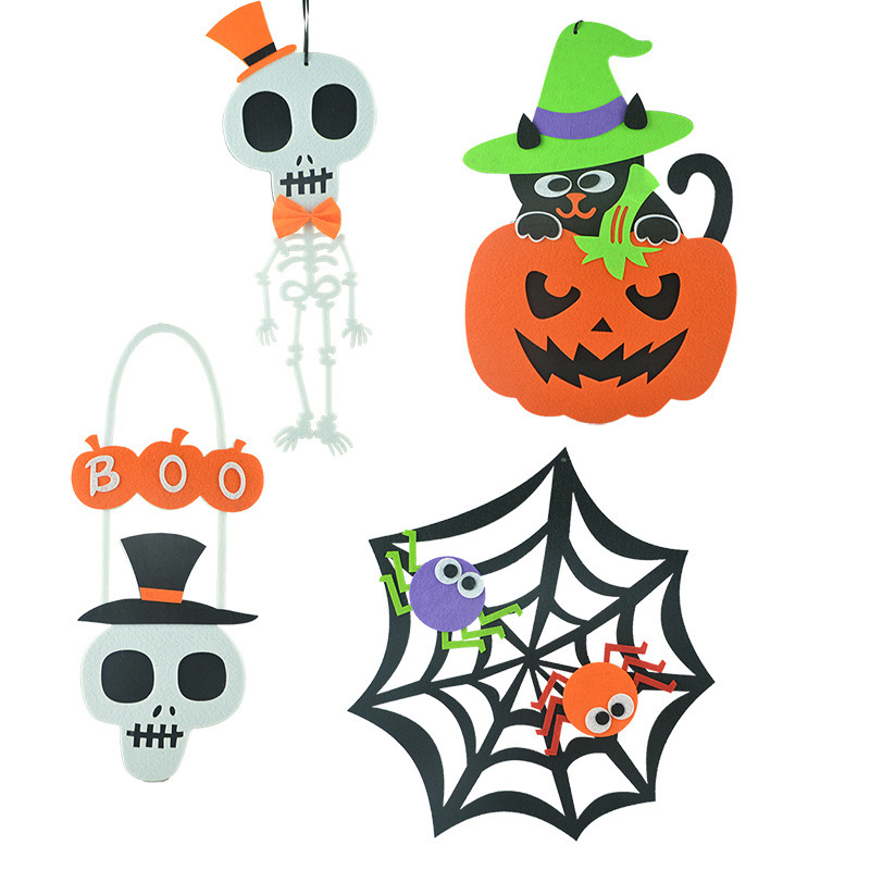 Halloween Decoration Non-Woven Pumpkin Ghost Skull Pendant Ghost Festival Dress up Props Halloween Party Supplies