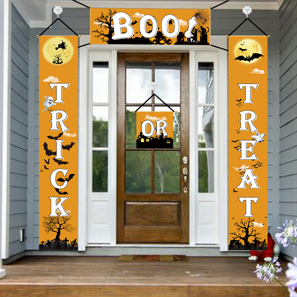 New Halloween decorations party door decorations scene layout supplies bar haunted house props pumpkin couplets