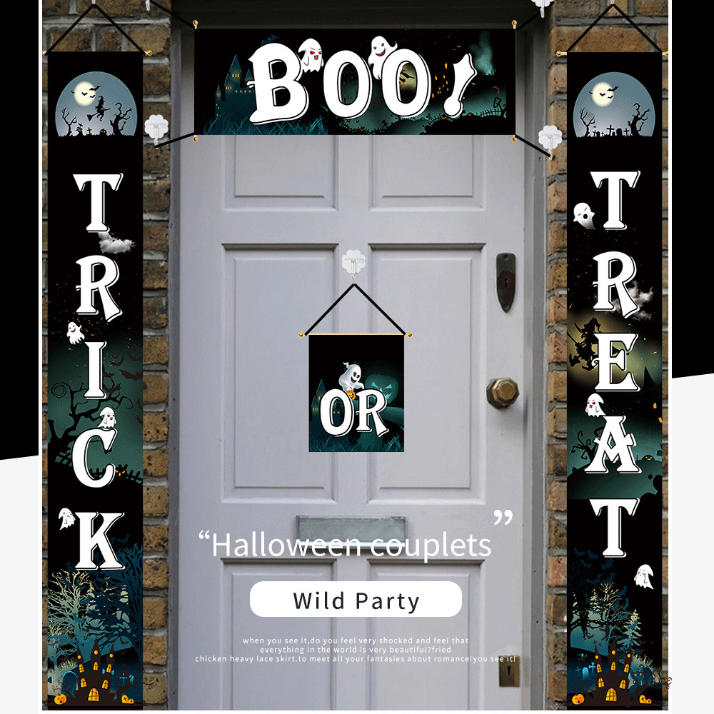 New Halloween decorations party door decorations scene layout supplies bar haunted house props pumpkin couplets New Halloween decorations party door decorations scene layout supplies bar haunted house props pumpkin couplets