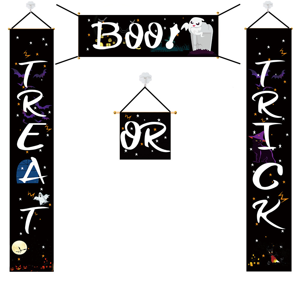 New Halloween decorations party door decorations scene layout supplies bar haunted house props pumpkin couplets
