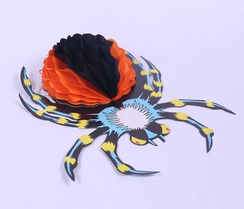 Halloween decoration supplies venue bar dressed up with Beehive paper spiders Halloween decoration supplies venue bar dressed up with Beehive paper spiders