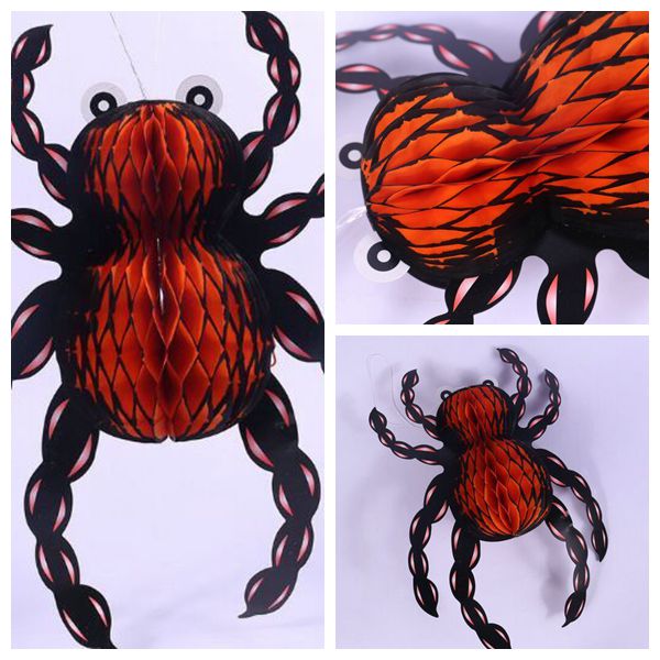 Halloween decoration supplies venue bar dressed up with Beehive paper spiders Halloween decoration supplies venue bar dressed up with Beehive paper spiders