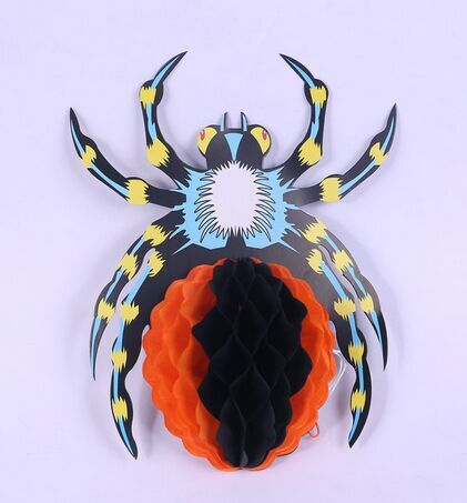 Halloween decoration supplies venue bar dressed up with Beehive paper spiders Halloween decoration supplies venue bar dressed up with Beehive paper spiders