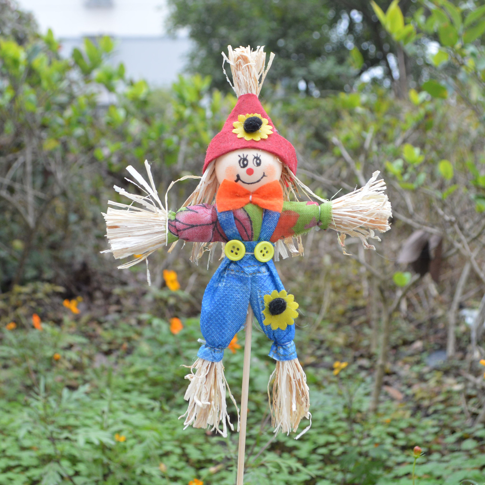 Cross-Border New Arrival Halloween Idyllic Decoration Props Pumpkin Scarecrow Size Doll Haunted House Bar Party Supplies