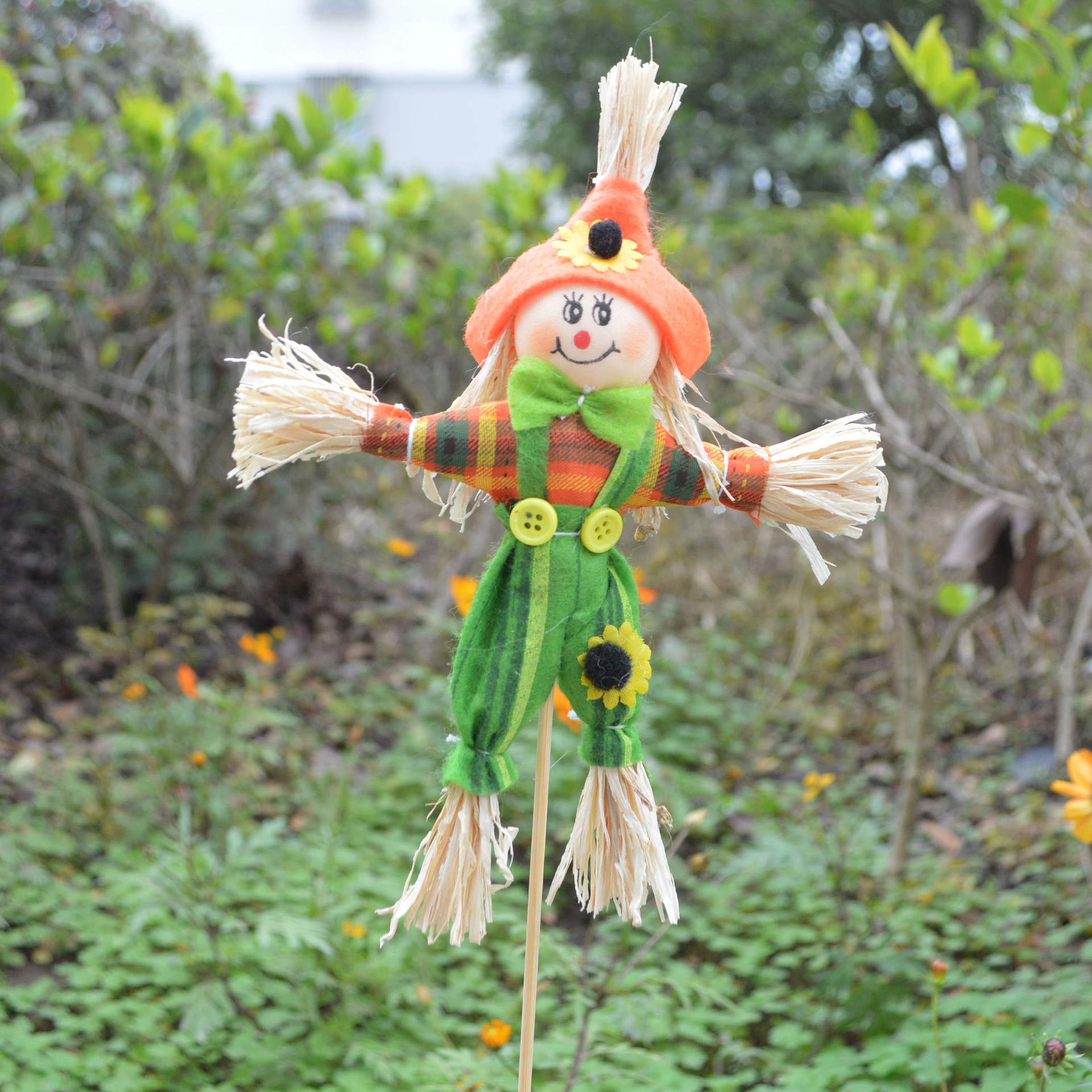 Cross-Border New Arrival Halloween Idyllic Decoration Props Pumpkin Scarecrow Size Doll Haunted House Bar Party Supplies