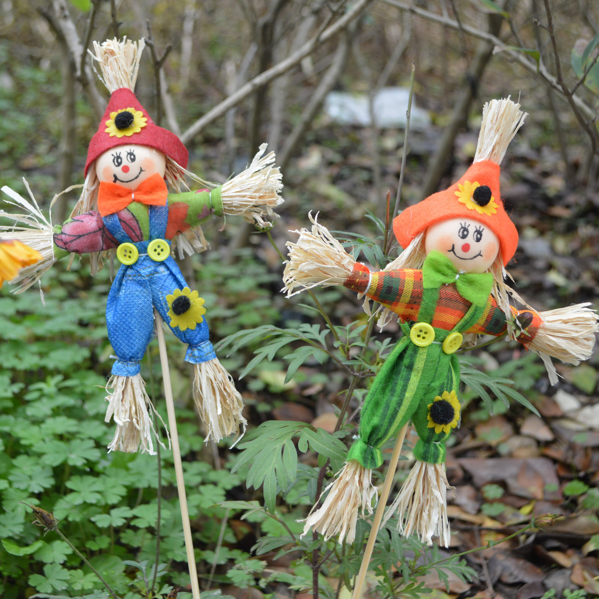 Cross-Border New Arrival Halloween Idyllic Decoration Props Pumpkin Scarecrow Size Doll Haunted House Bar Party Supplies