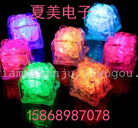 Bars colorful square wedding supplies for Halloween night light LED lights glow ice cubes (large size)