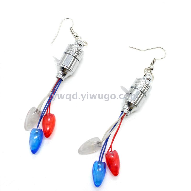 ZD Christmas Halloween Products Party Supplies Manufacturer Foreign Trade Popular Style LED Light-Emitting Earrings Knob Earrings