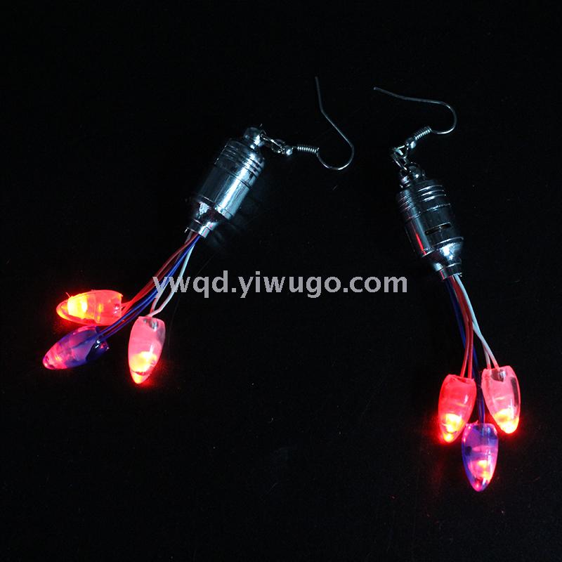 ZD Christmas Halloween Products Party Supplies Manufacturer Foreign Trade Popular Style LED Light-Emitting Earrings Knob Earrings
