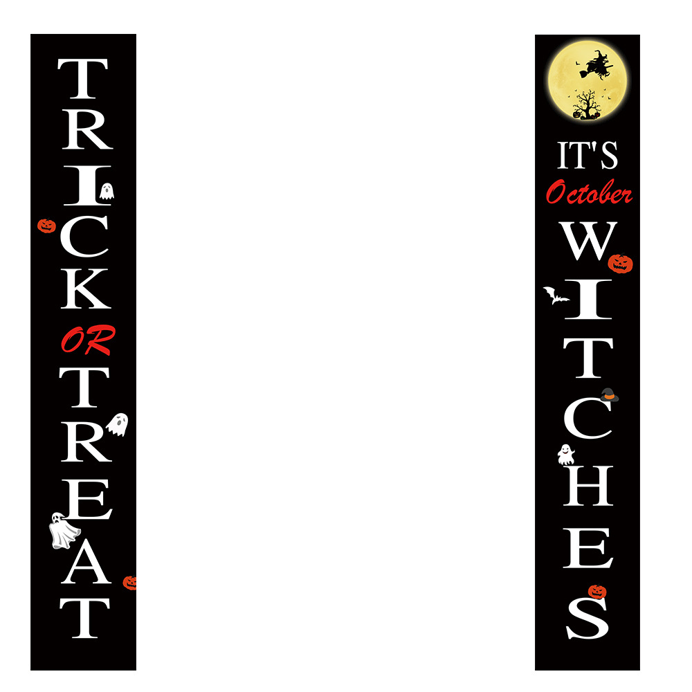 Halloween couplets door curtain decoration ghost festival couplets outdoor door decoration scene layout supplies bar haunted house hanging flags Halloween couplets door curtain decoration ghost festival couplets outdoor door decoration scene layout supplies bar haunted house hanging flags