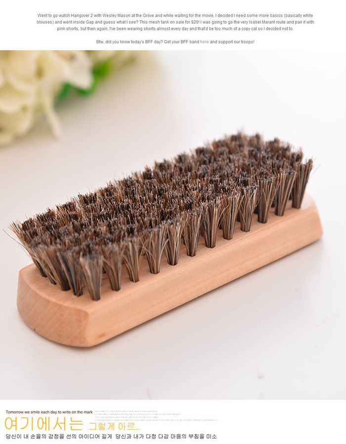 Trumpet square lengthened soft hair does not hurt cortical horse mane hairbrush brush high grade leather cleaning brush