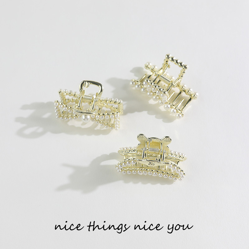 Korea metal pearl hair act the role of trumpet grasp clip bang clip sweet young girl top clip pony tail clip dish hairpin female