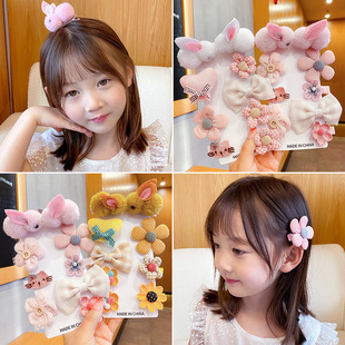 Korean New Flocking Mini Claw Clip Trumpet Bangs Side Clip Hair Clip for Broken Hair Temperament Hair Clips Hair Accessories