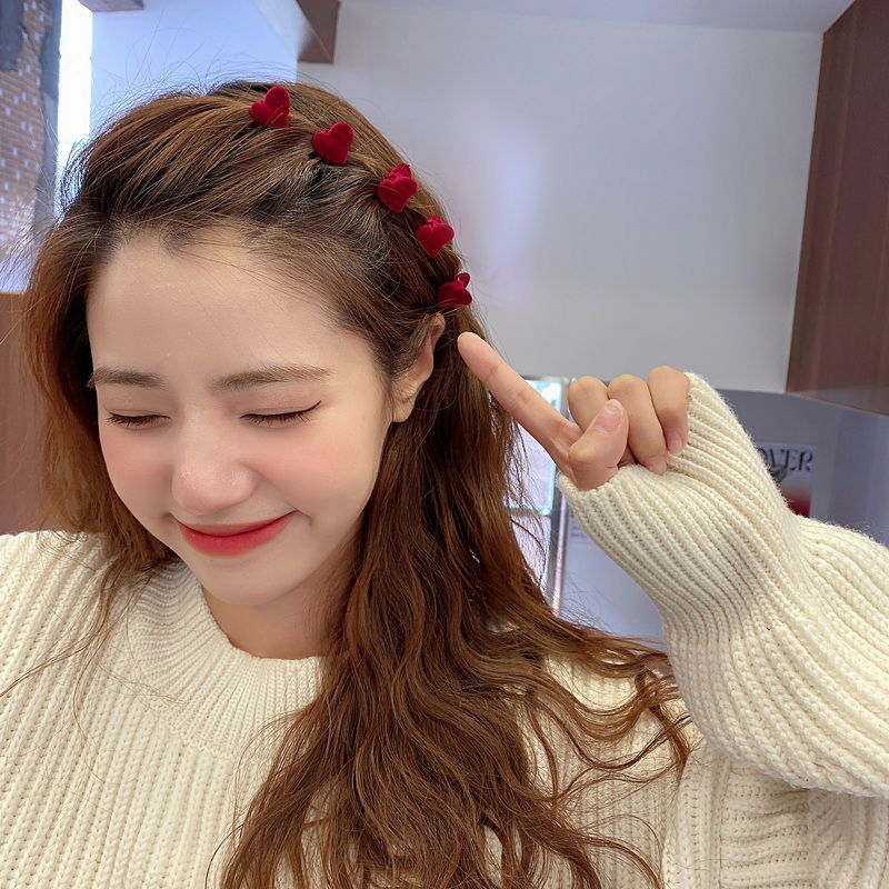 Korean New Flocking Mini Claw Clip Trumpet Bangs Side Clip Hair Clip for Broken Hair Temperament Hair Clips Hair Accessories