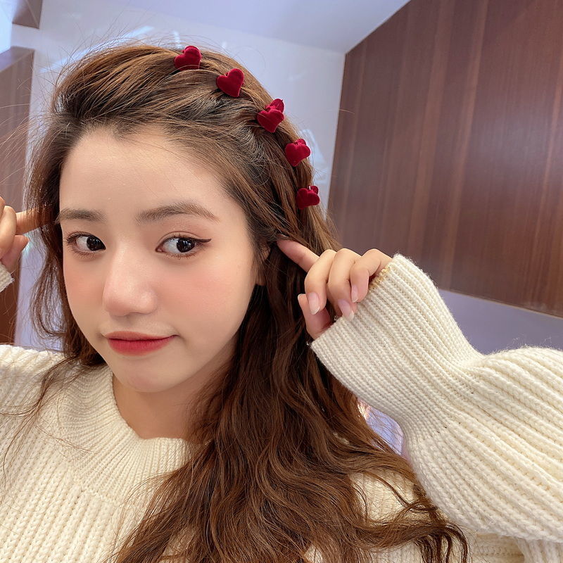 Korean New Flocking Mini Claw Clip Trumpet Bangs Side Clip Hair Clip for Broken Hair Temperament Hair Clips Hair Accessories